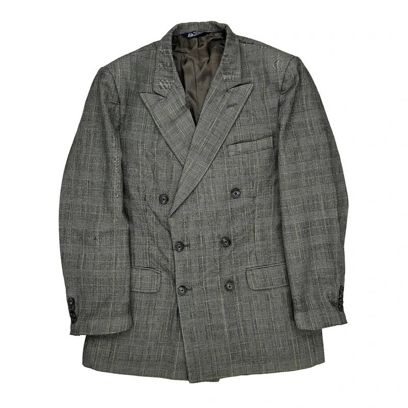 Burberry Checked Blazer - Medium Grey Wool
