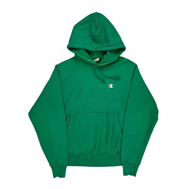 Reverse Weave Champion Hoodie - Small Green Cotton Blend