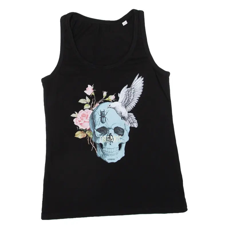 Skulls Womens Vest Black Sleeveless S