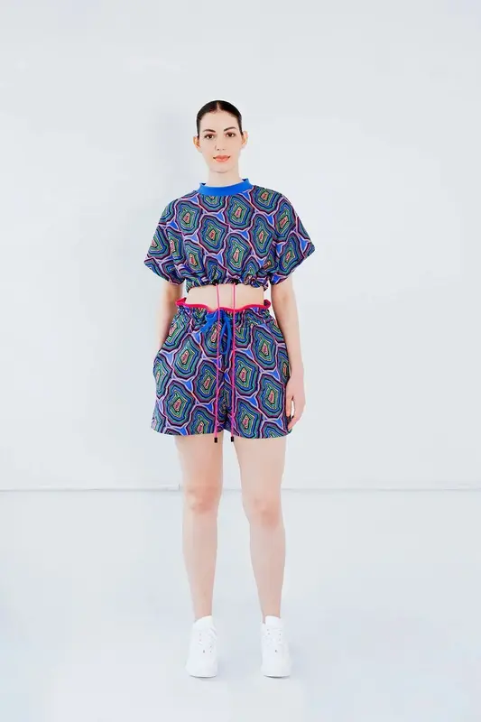 Upcycled - Playsuit - Shorts in Concentric | Size: M/L
