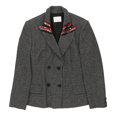 Iceberg Blazer - Medium Grey Wool | Size: medium