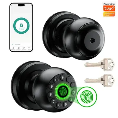 4 in 1 Smart Fingerprint Door Lock, Smart Digital Lock with Keypads, Keyless Entry Door Lock with APP, Home Essentials