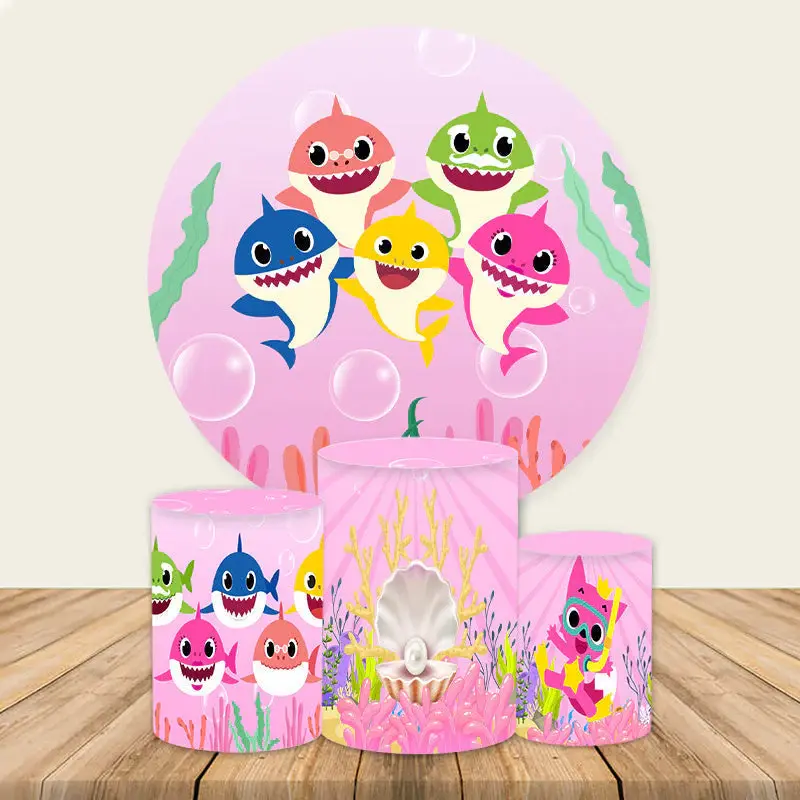Aperturee Circle Happy Kids Rose Red Birthday Party Backdrop Kit | Circle Backdrops For Birthday | Circle Background For Part...