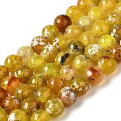 Dyed & Heated Natural Fire Crackle Agate Beads Strands