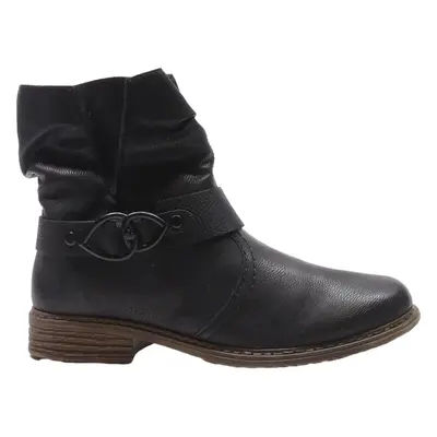 RIEKER High Boots Black Leather Womens UK 6