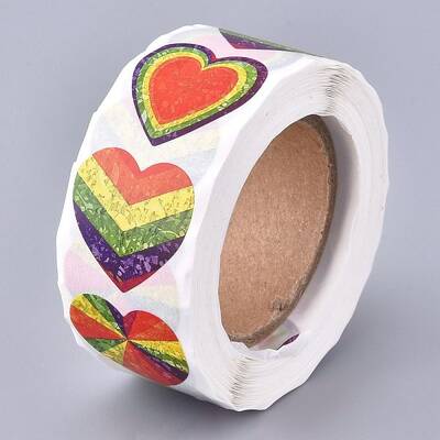 Heart Shaped Stickers Roll