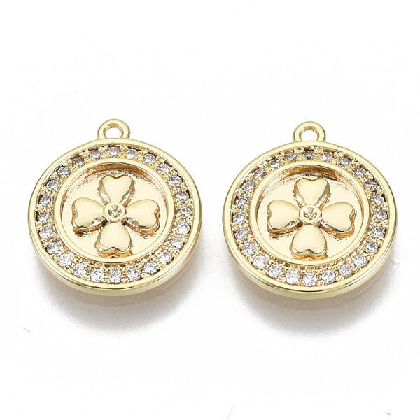 Brass Micro Pave Cubic Zirconia Charms