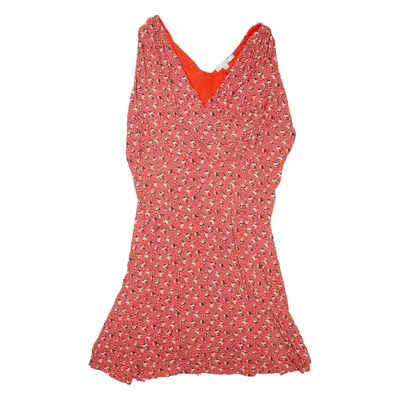 BODEN Womens Day Dress Red Viscose Floral Long Sleeve Midi UK 14