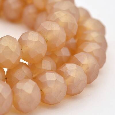 Full Rainbow Plated Faceted Rondelle Glass Beads Strands