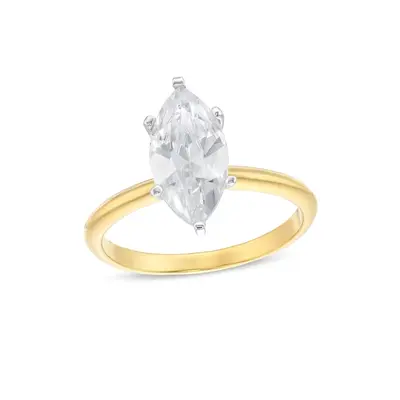 10K Gold 0.5 to 3 CT Marquise Lab Created Diamond Custom Engagement Ring D VS1-VVS1 Clarity 3EX IGI Certified
