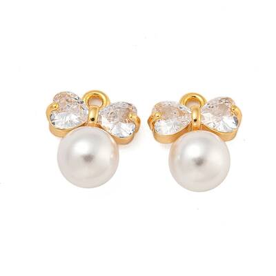 Brass Micro Pave Cubic Zirconia Charms