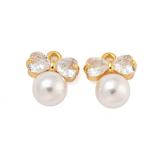 Brass Micro Pave Cubic Zirconia Charms