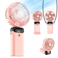 Portable Handheld Fan, Adjustable Speed (1-5 Levels), USB Charging, with Display Screen – Compact and Focused Airflow Desig...