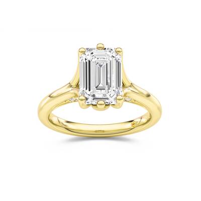 Alina Emerald Cut Lab Grown Diamond Engagement Ring | 14K Yellow Gold 3 1/10 CT. TW.