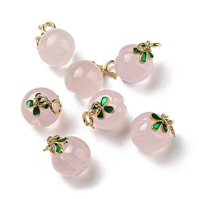 Natural Rose Quartz Peac Pendant Decorations