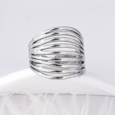 304 Stainless Steel Open Cuff Rings for Women