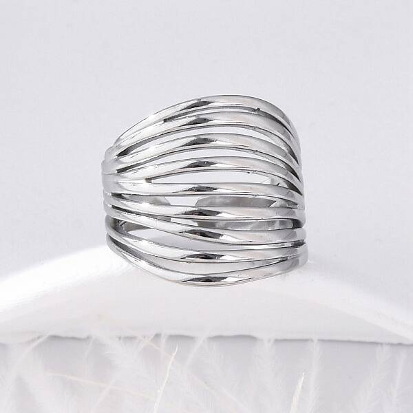 304 Stainless Steel Open Cuff Rings for Women