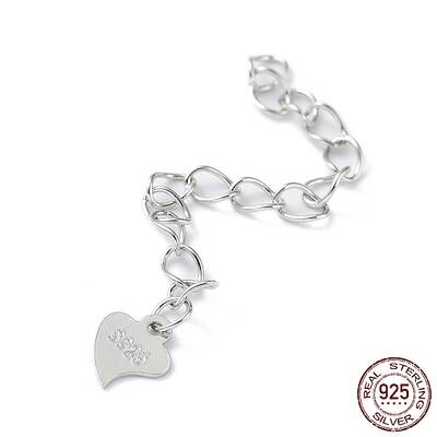 Rhodium Plated 925 Sterling Silver Chain Extenders