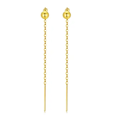 18K Gold Bead Drop Earrings