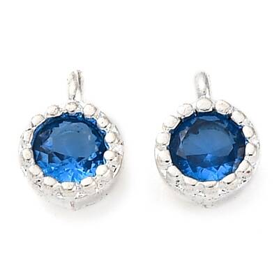 Brass Micro Pave Cubic Zirconia Charms