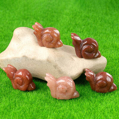 Natural Purple Aventurine Carved Healing Snail Figurines
