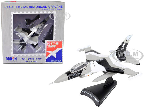 General Dynamics F-16 Fighting Falcon Fighter Aircraft Arctic Camouflage United States Air Force 1/126 Diecast Model Airplane...