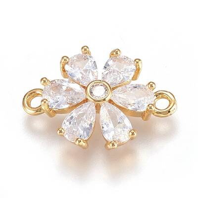 Brass Micro Pave Cubic Zirconia Links