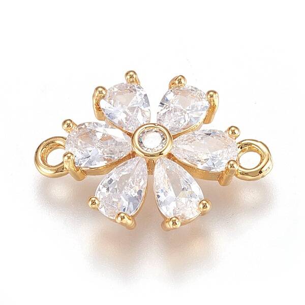 Brass Micro Pave Cubic Zirconia Links