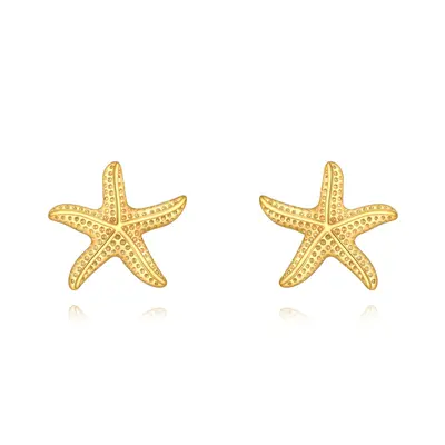 14K Gold Starfish Stud Earrings