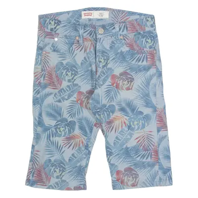 LEVI'S 511 Boys Denim Shorts Blue Slim Floral 10Y W26