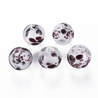 Transparent Handmade Blown Glass Globe Beads