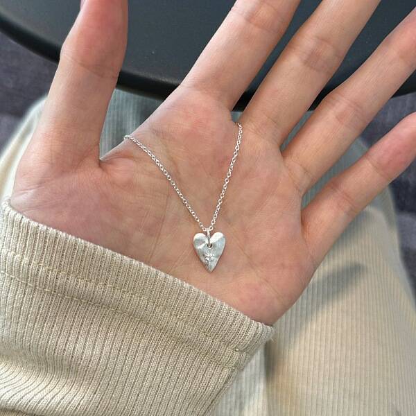 Heart with Star 925 Sterling Silver Micro Pave Cubic Zirconia Pendant Necklaces