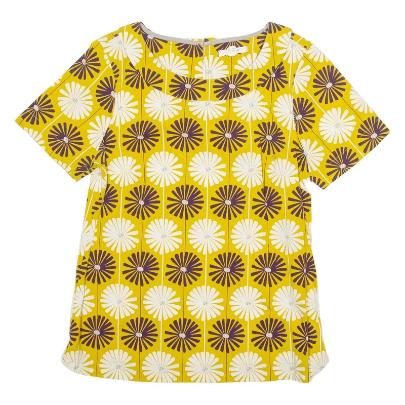 WHITE STUFF Womens Printed Top Yellow Floral UK 10