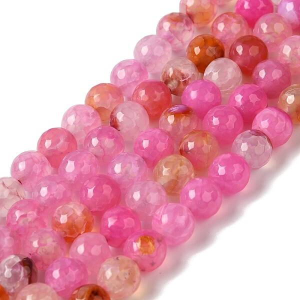 Dyed & Heated Natural Dragon Veins Agate Beads Strands