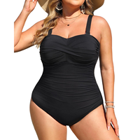 Aqua Eve Womens Plus Size One Piece Swimsuit - Ruched Tummy Control Bathing Suit Twist Front Swimwear  #outdoorfun
