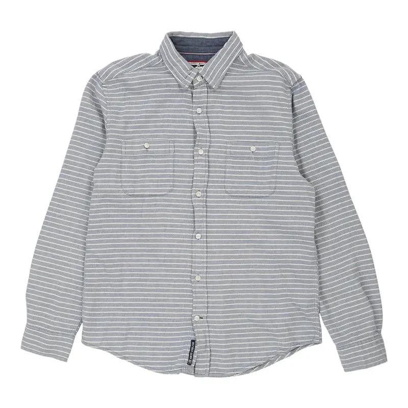 Tommy Hilfiger Striped Shirt - Medium Blue Cotton