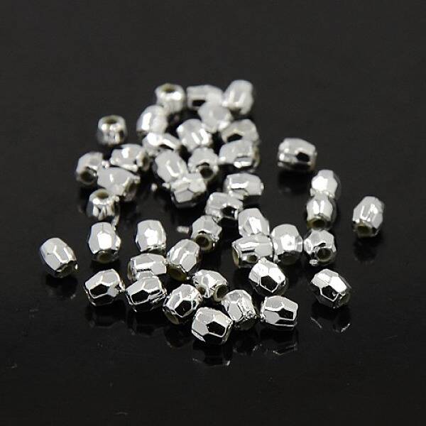 Plating Plastic Acrylic Faceted Round Beads