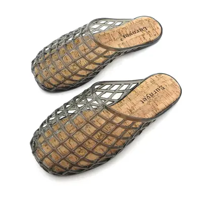 Clear Jelly Shoes for Women Slip on Jelly Mesh Slides Comfortable Closed Toe Jelly Flats Sandals Jelly Summer Beach Slippers