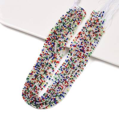 Transparent Gradient Color Glass Beads Strands