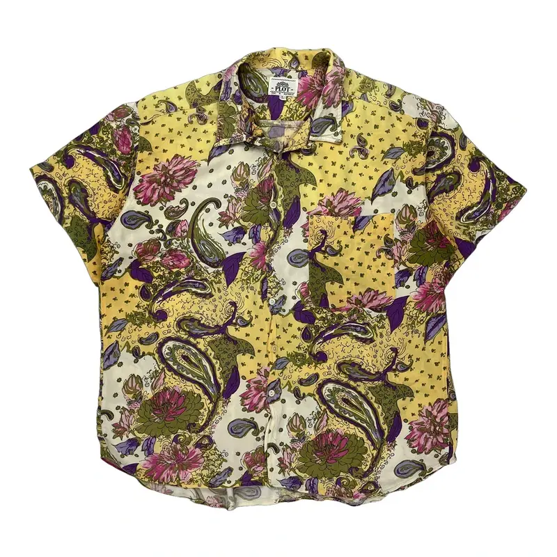 Plot Hawaiian Shirt - Large Multicoloured Cotton