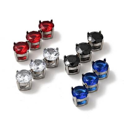 316 Surgical Stainless Steel Micro Pave Cubic Zirconia Slide Charms
