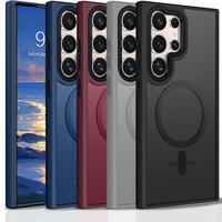 Magnetic Case for Samsung Galaxy S25 Ultra S24 S23 S22 Ultra Plus Compatible with MagSafe, Translucent Matte Back Slim Shockp...