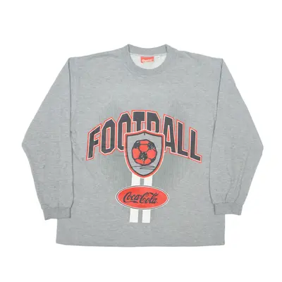 COCA COLA Football USA Sweatshirt Grey 90s Mens M