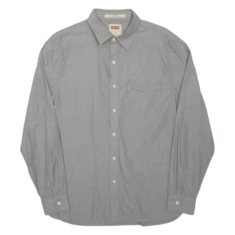 LEVI'S Mens Plain Shirt Grey Long Sleeve M