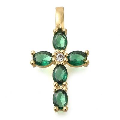 Brass Pave Clear Cubic Zirconia Pendants