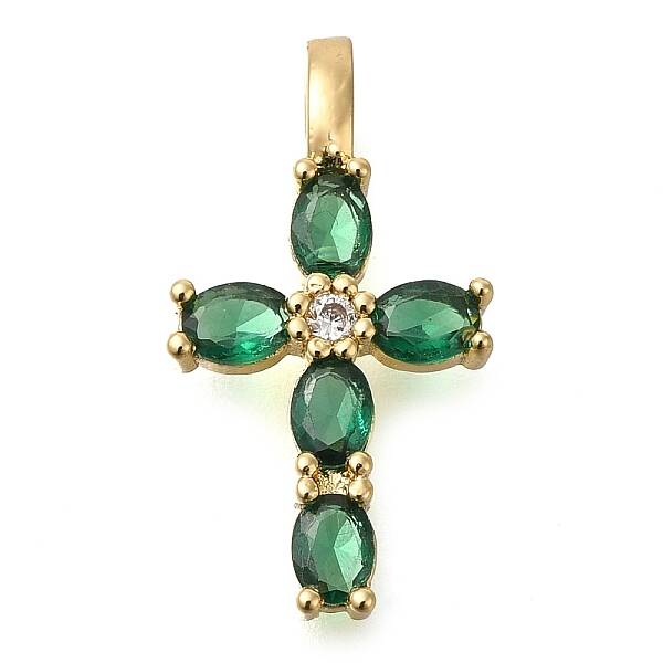 Brass Pave Clear Cubic Zirconia Pendants