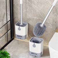 Toilet Brush and Holder Set, 1 Set Wall Mounted Long Handle Toilet Brush and Holder, Household Cleaning Supplies for Bathroom...