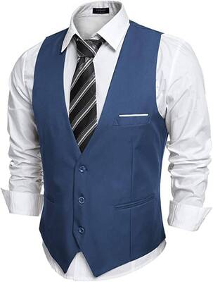 Slim Fit Jacket Vest (US Only), Peacock Blue / XL