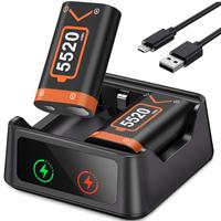 Xbox One Controller Battery Pack,2x5520mWh Fast Charging USB Xbox Rechargeable Battery Pack Charger Station for Xbox Series X...