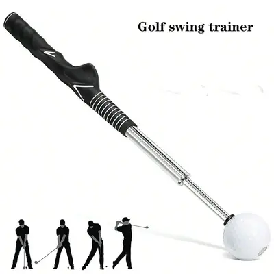Golf Swing Practice Stick, Telescopic Golf Training Aid with Non-slip Rubber Handle, Golf Training & Warmup Practice Stick, ...